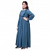 Umbrella abaya with frills- Mist Blue